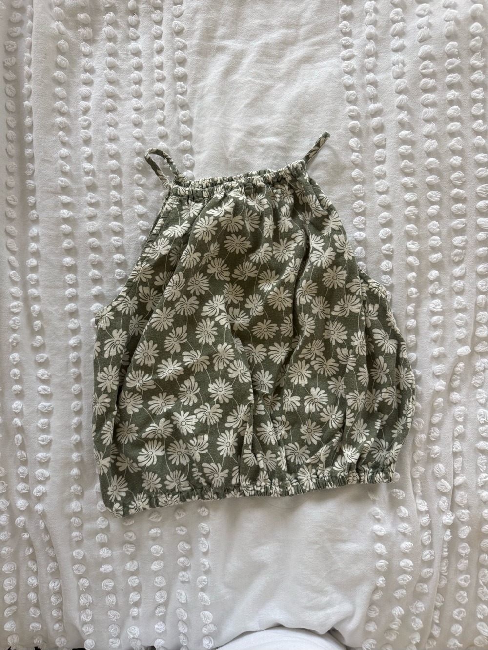 GAP Olive Green Daisy Halter Tank Top